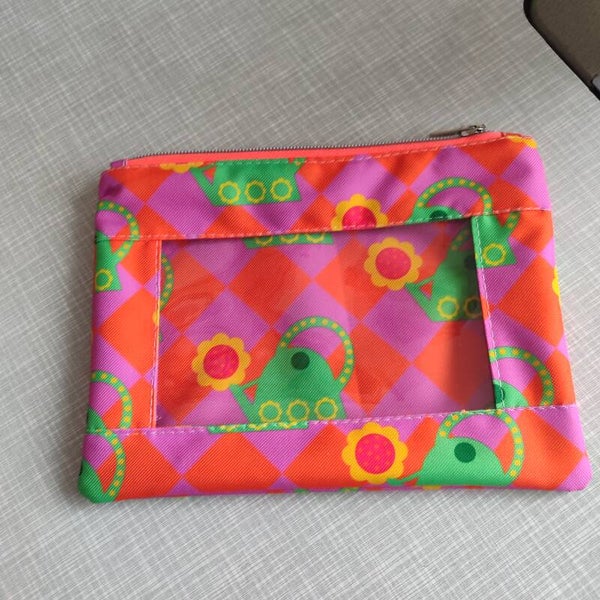 Fenstertasche Gießkanne orange grün (K047)