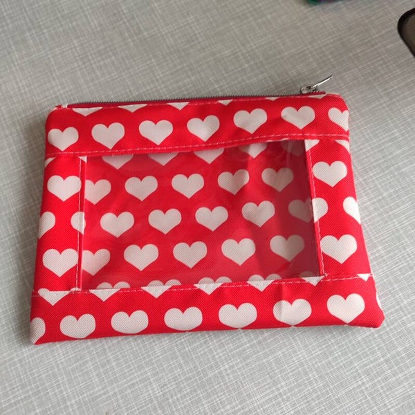 Fenstertasche Herzen rot weiß (K045