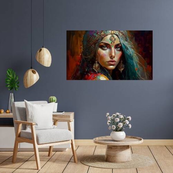 Ardvi Sura Anahita Persian Goddess Horizontal Framed Poster