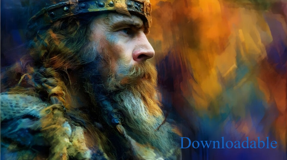 Viking Guardian of Ancient Realms Horizontal Downloadable Print