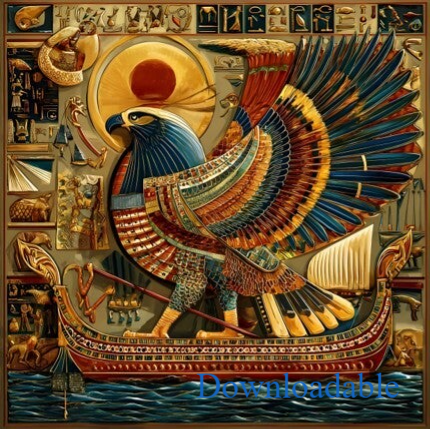 Golden Egyptian Ra God Square Downloadable Print