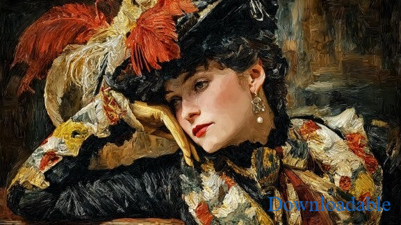 Belle Epoque Parisian Actress Horizontal Downloadable Digital Poster