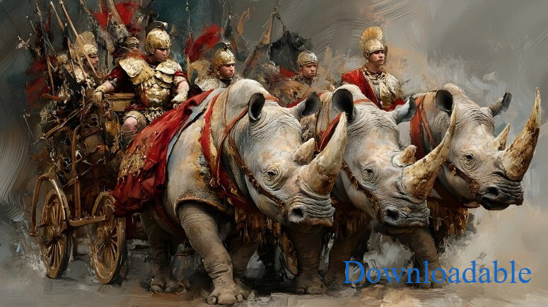 Rhinoceros Legion's Charge Horizontal Downloadable Print