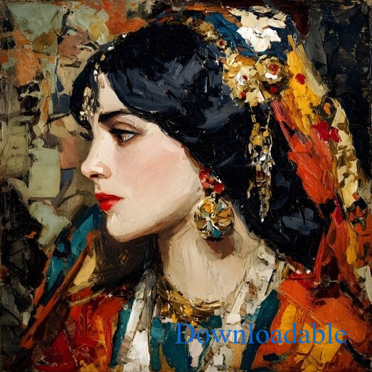 Sherezade Persian Queen - Exotic Beauty Square Downloadable Print