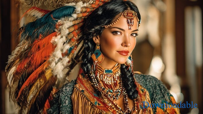 Pocahontas Native American Princess Horizontal Wall Art Downloadable Poster