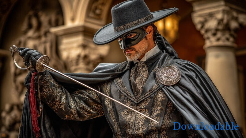 Zorro Masked Vigilante Wall Art Horizontal Downloadable Poster