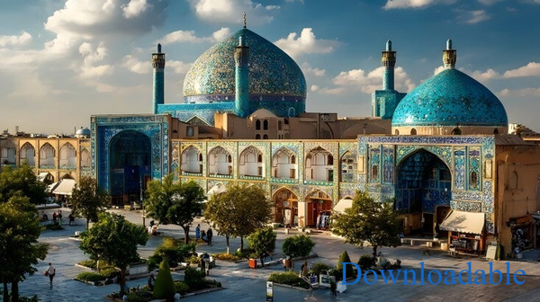 Isfahan's Glory The Shah Mosque Masterpiece Horizontal Downloadable Print