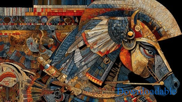 Egyptian Horse Warrior Horizontal Downloadable Wall Art Poster