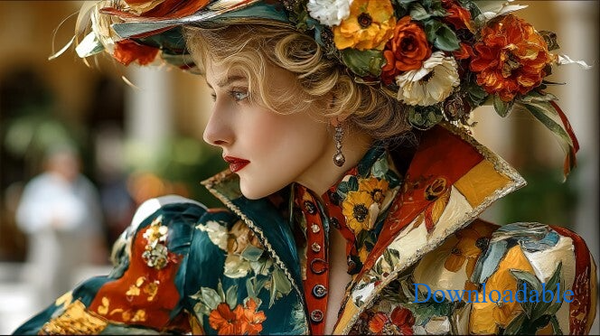 Garden Party Impressionist Queen Horizontal Downloadable Poster