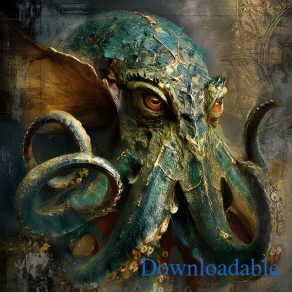 Kraken Greek Mythology Monster Square Downloadable Poster