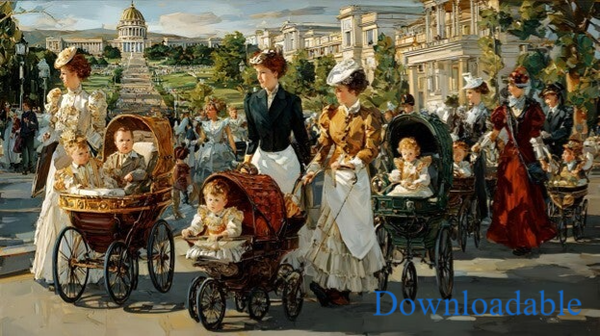 Belle Époque Splendor Afternoon in High Society Horizontal Downloadable Print