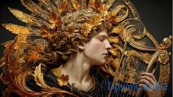 Apollo's Autumn God of the Golden Harp Horizontal Downloadable Print