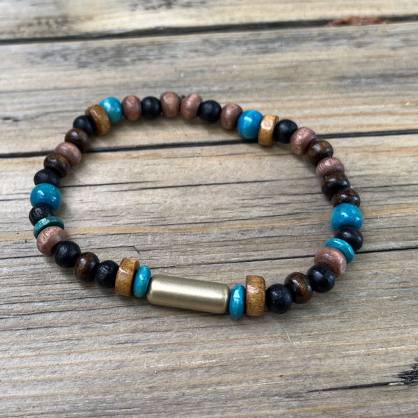 Bracelet bois "Doré"