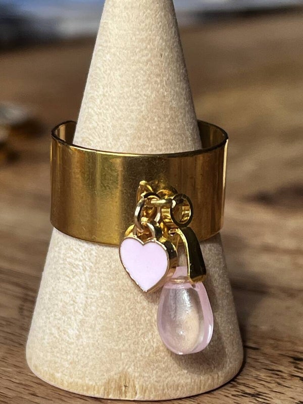 Bague breloques "Goutte de rosée"