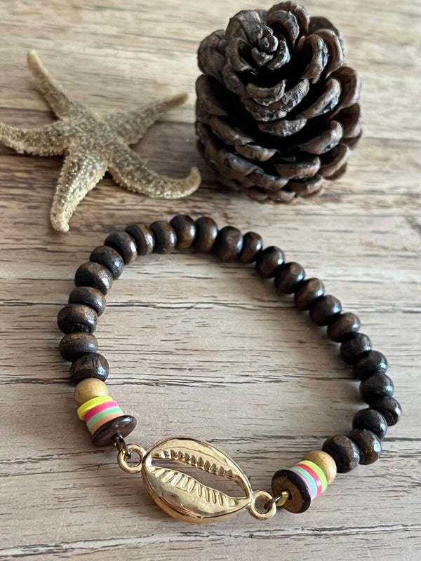 Bracelet bois "Coquillage"
