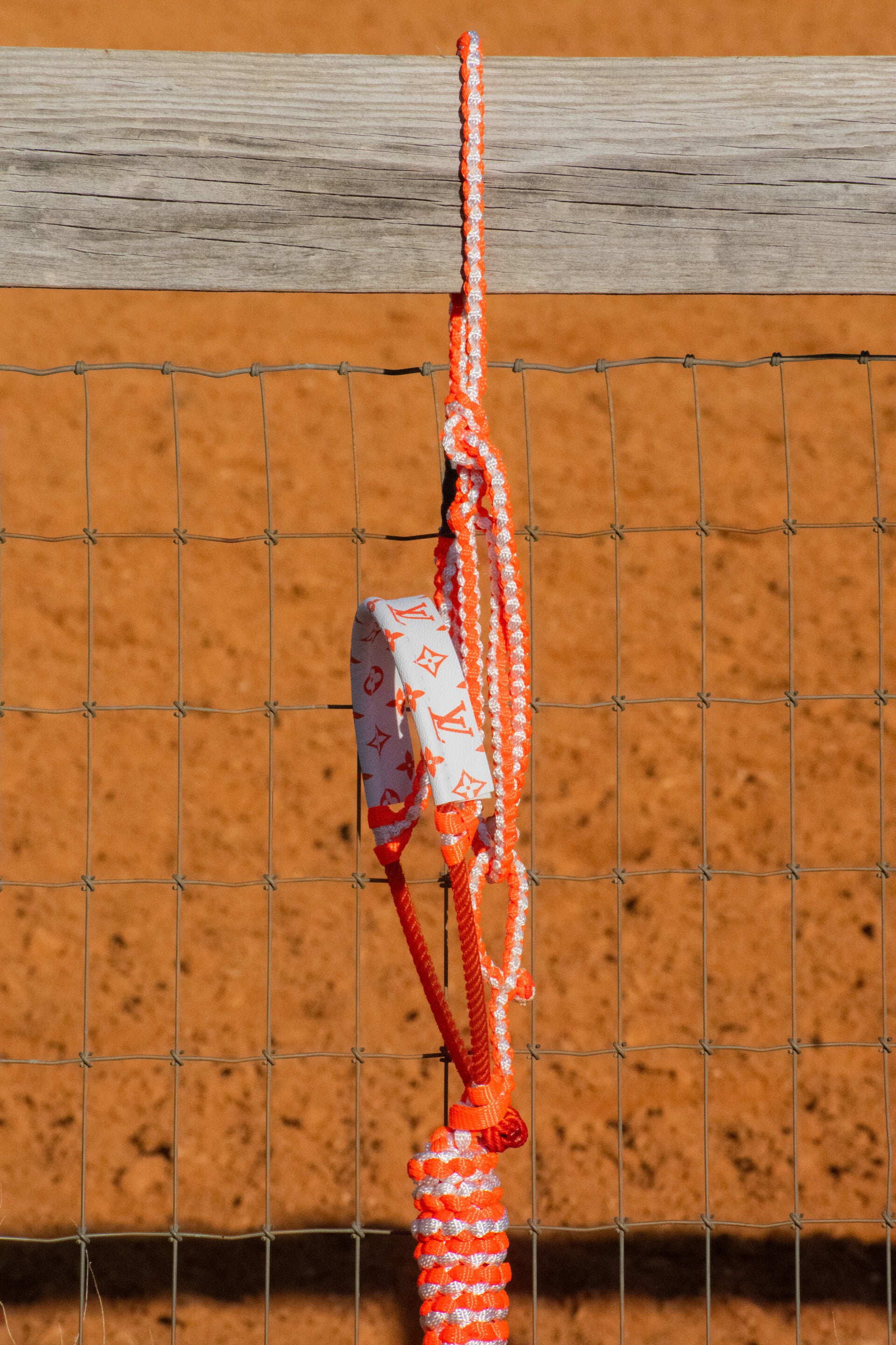 Neon Orange + White Muletape Halter