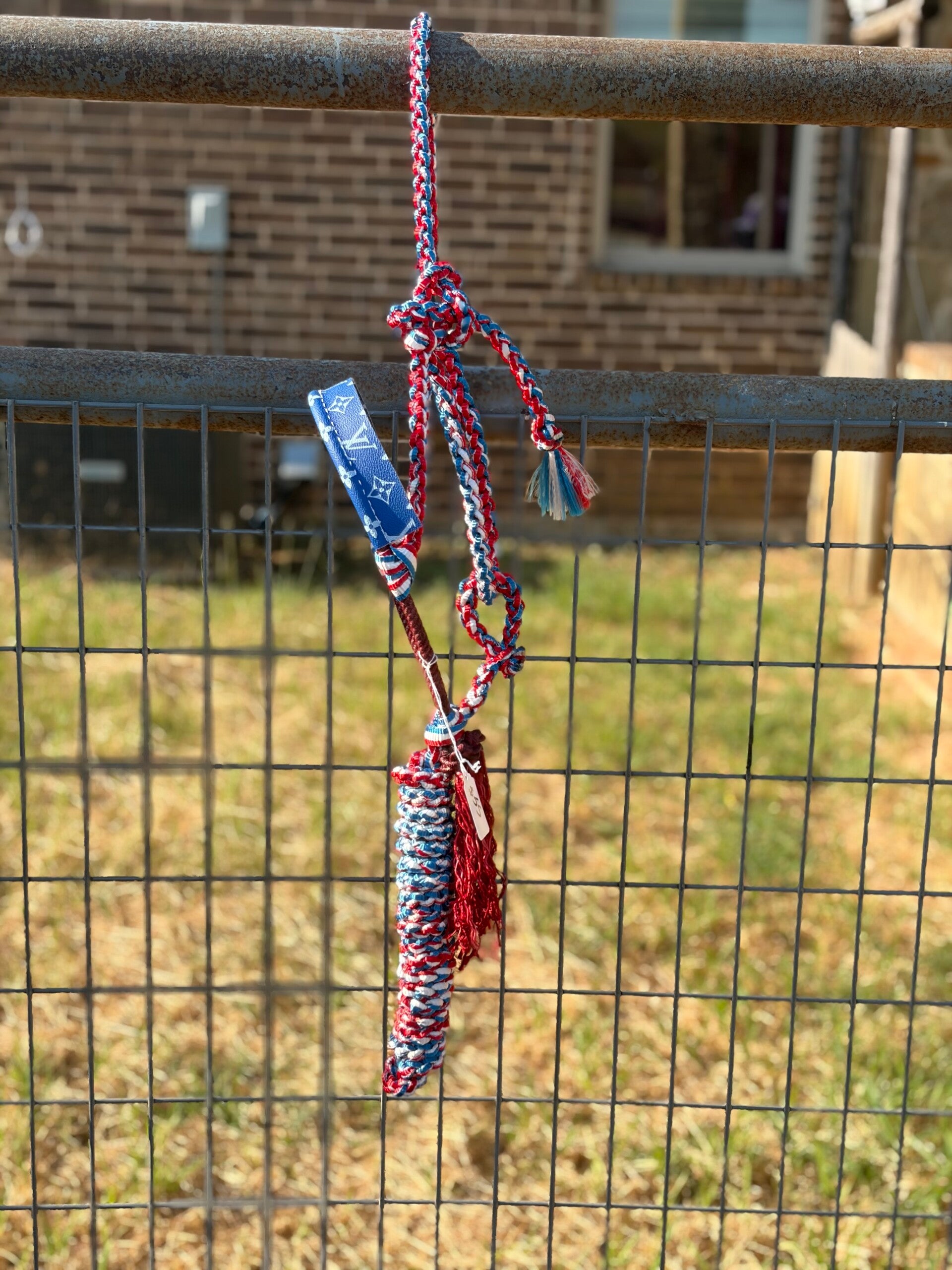 RTS: Red, White, and Blue Leather&Muletape Halter