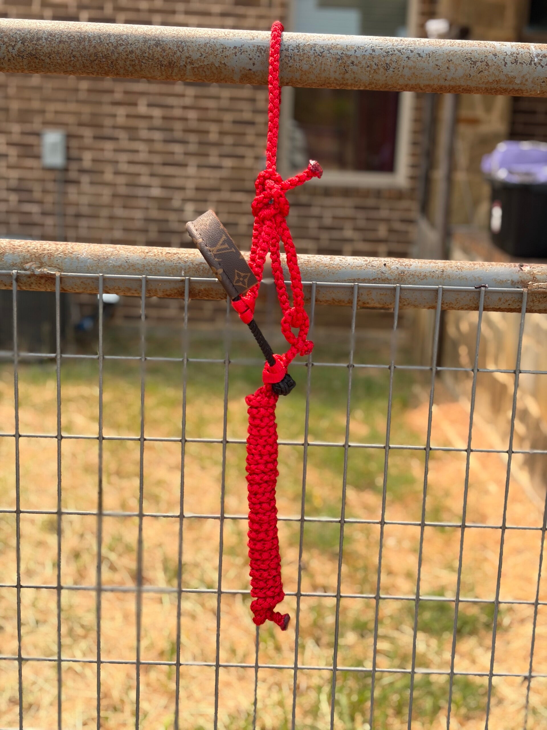 RTS: *MINI* Red Leather& Muletape Halter