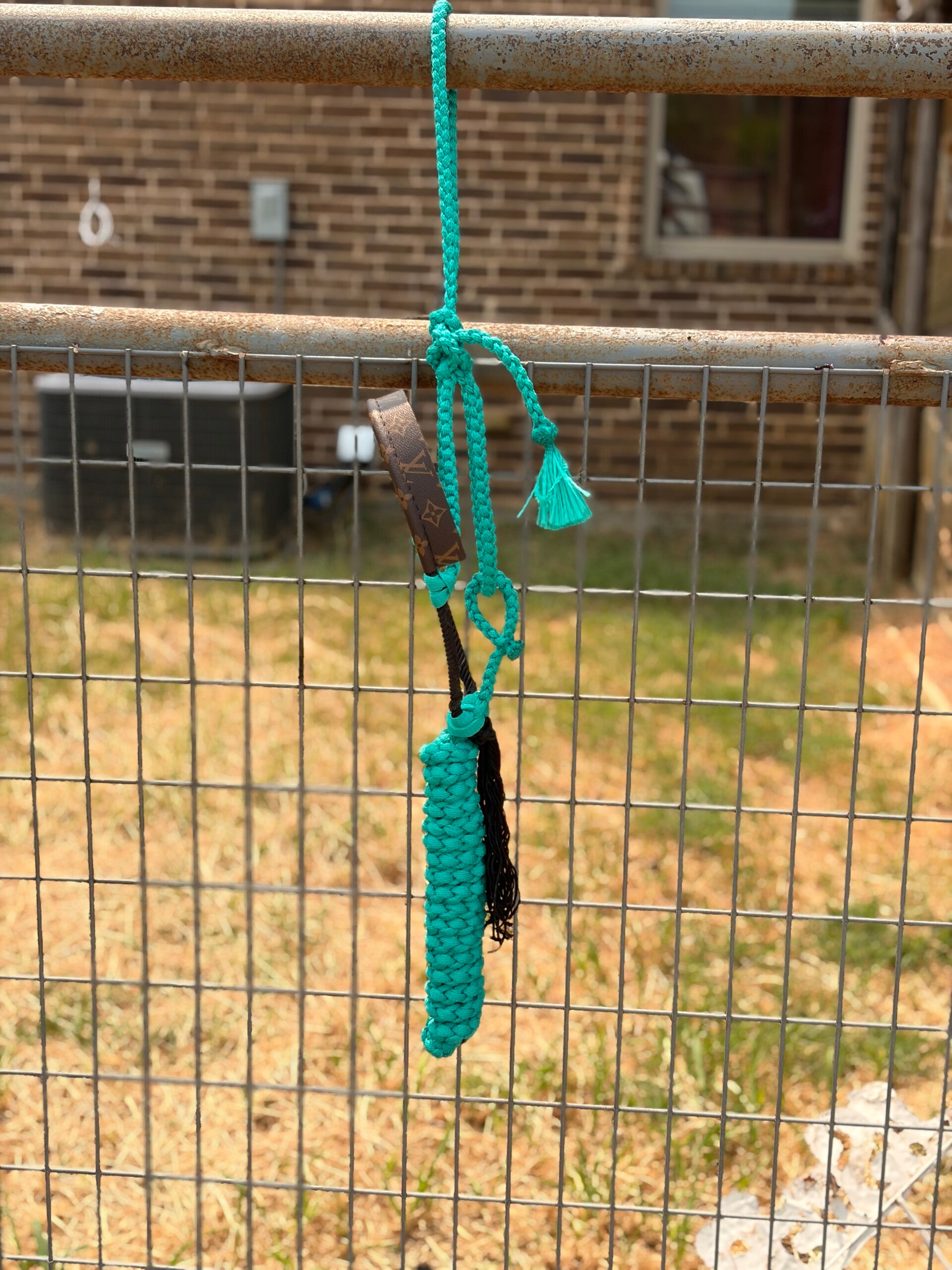 RTS: Teal Leather&Muletape Halter