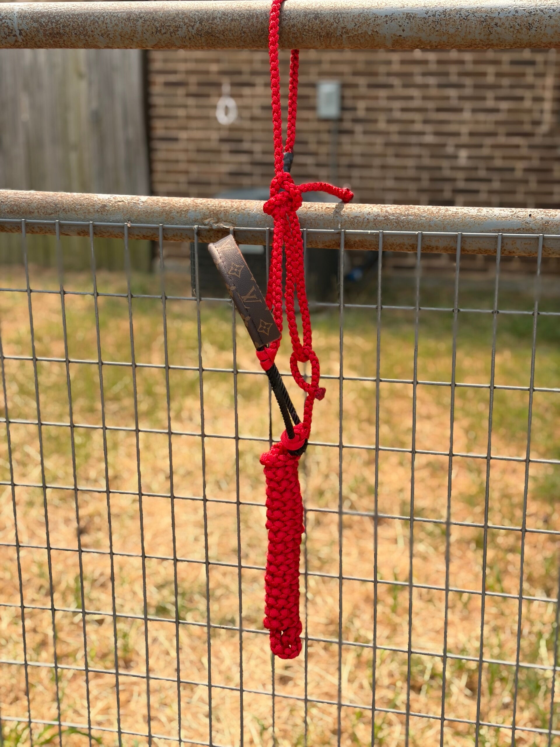RTS: Red Leather & Muletape Halter