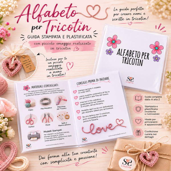 Alfabeto Tricotin Plastificato – Guida Stampata con Omaggio in Tricotin
