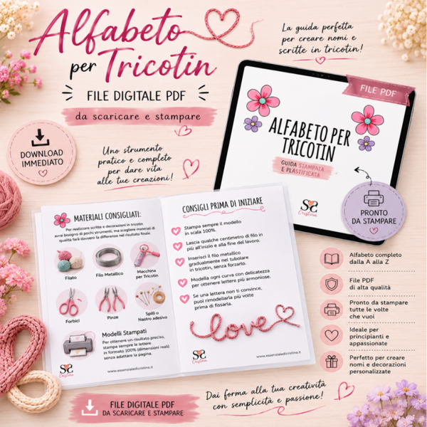Alfabeto Tricotin – File Digitale PDF Stampabile