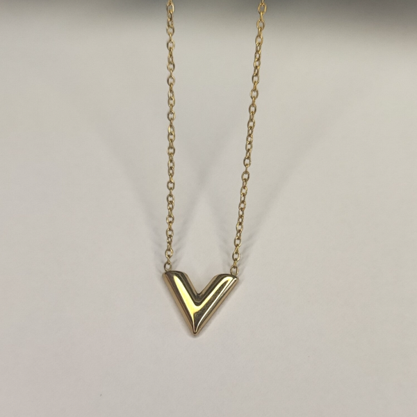 Ketting hartje | Stainless Steel | Goud