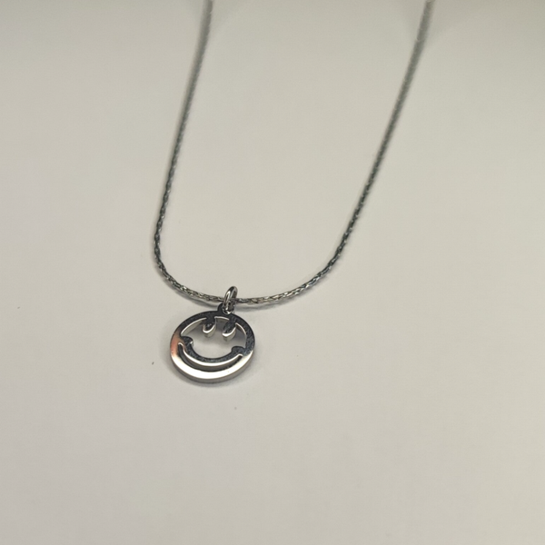 Ketting smiley | Stainless steel | Zilver