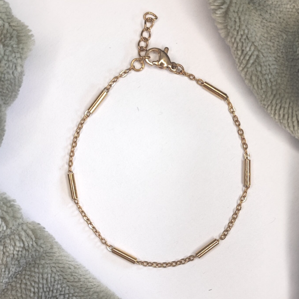 Armband korte staafjes - Stainless Steel - Goud/Zilver