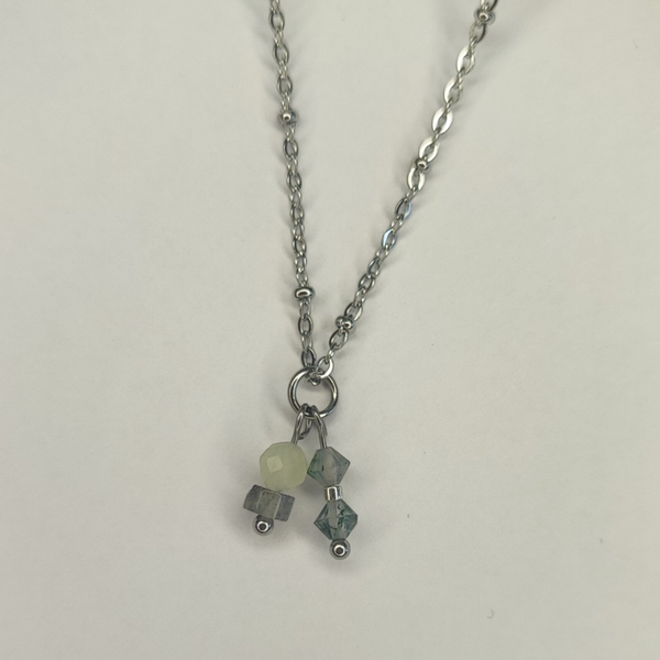 Ketting twee hangertjes | Stainless Steel | Gemstones | Goud/Zilver