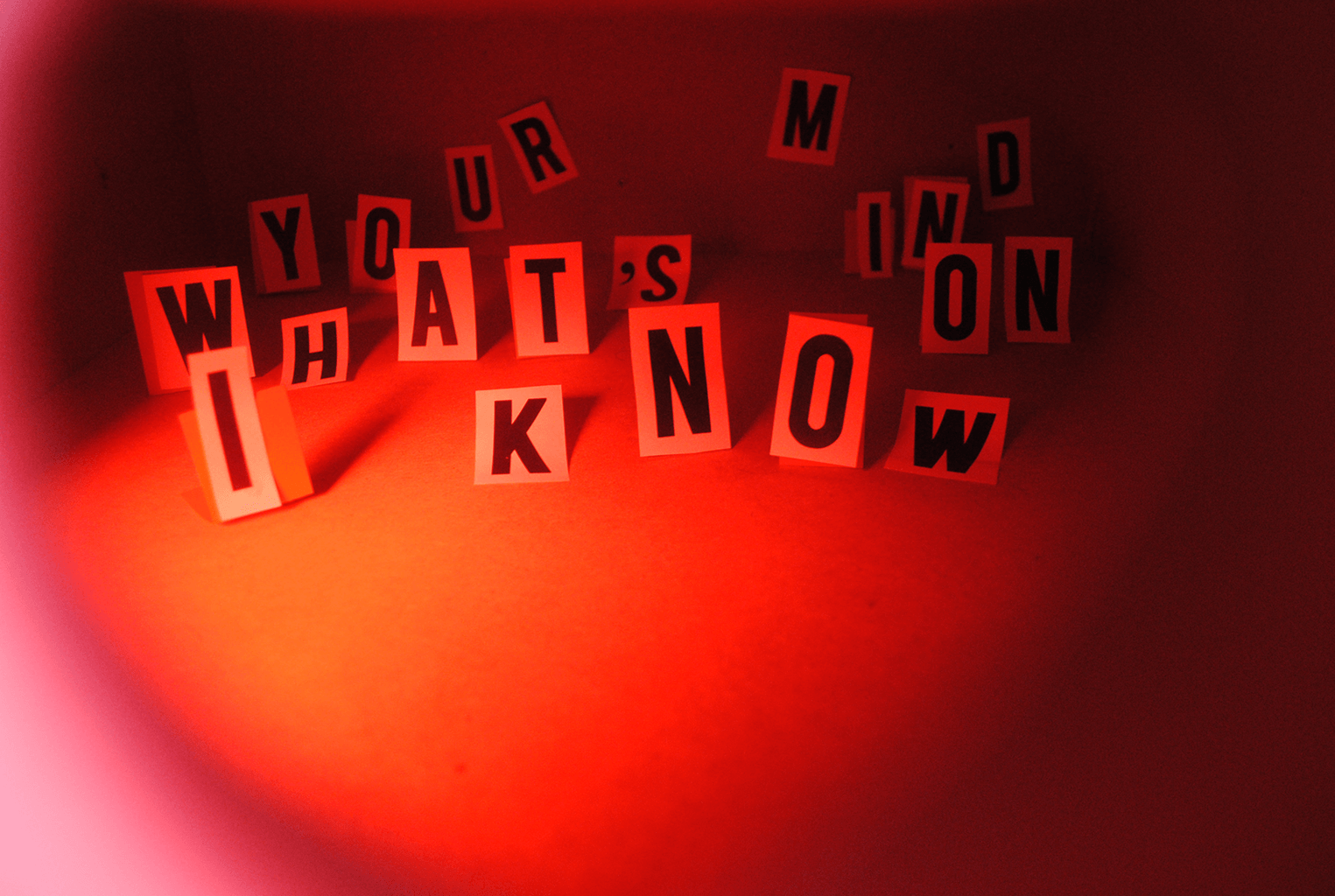 Black letters in red room