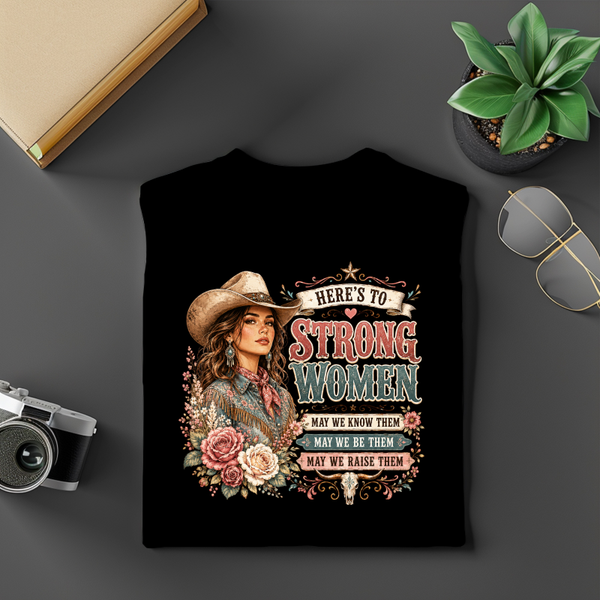 Strong Women Western T-Shirt, Cowgirl Inspirational Graphic Tee