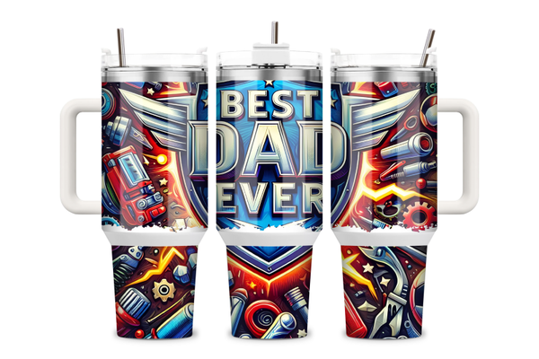 40 oz Best Dad Ever Tumbler – Bold Tool & Handyman Design
