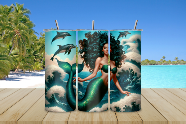 20 oz Stainless Steel Tumbler – Mermaid Ocean Design