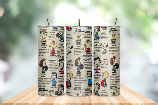Snoopy Inspired 20 oz Skinny Tumbler