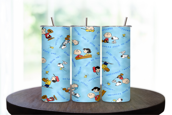 Snoopy Inspired 20 oz Skinny Tumbler