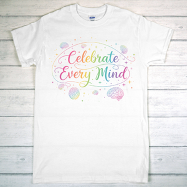 Celebrate Every Mind Pastel T-Shirt – Neurodiversity Awareness Graphic Tee
