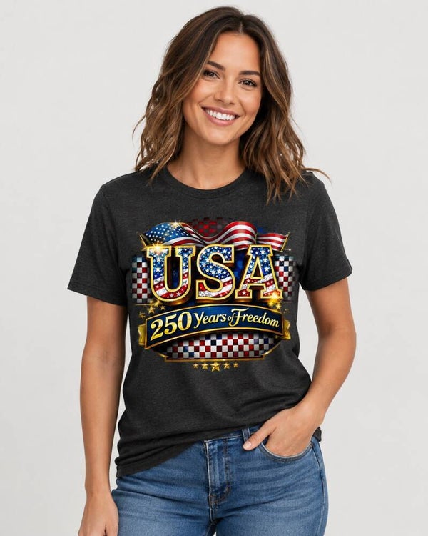Patriotic Red, White & Blue Graphic T-Shirt