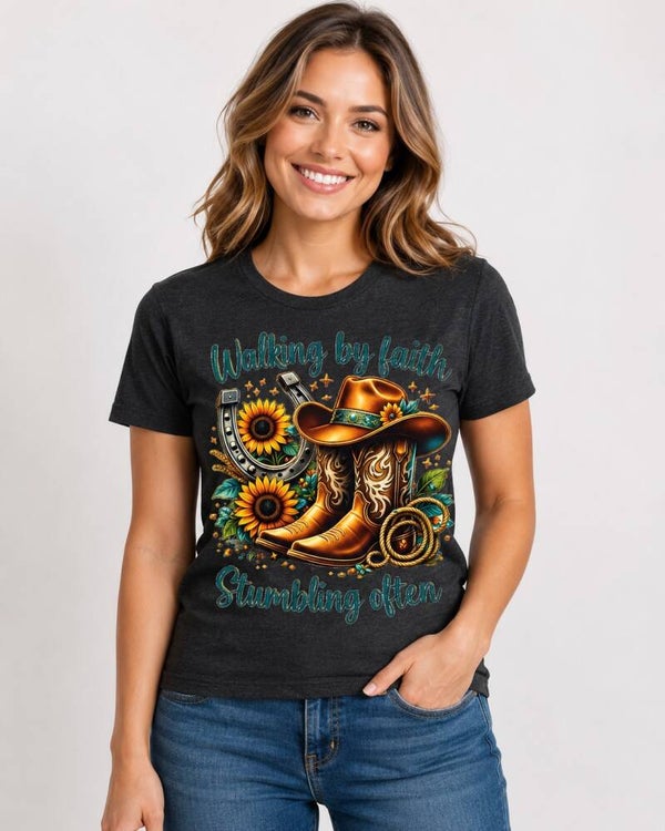 Western Faith Cowboy Boots Graphic T-Shirt