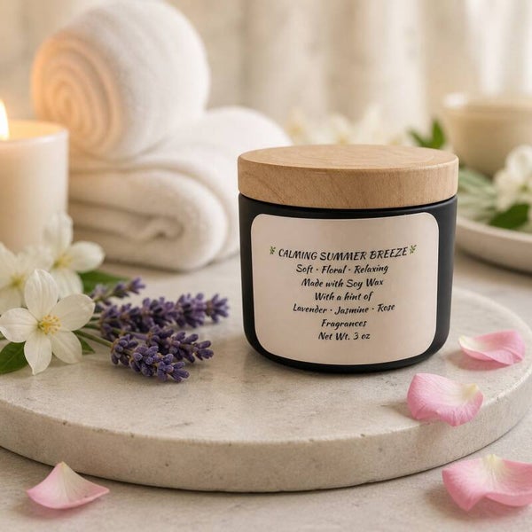 Calming Summer Breeze Soy Candle – 3 oz