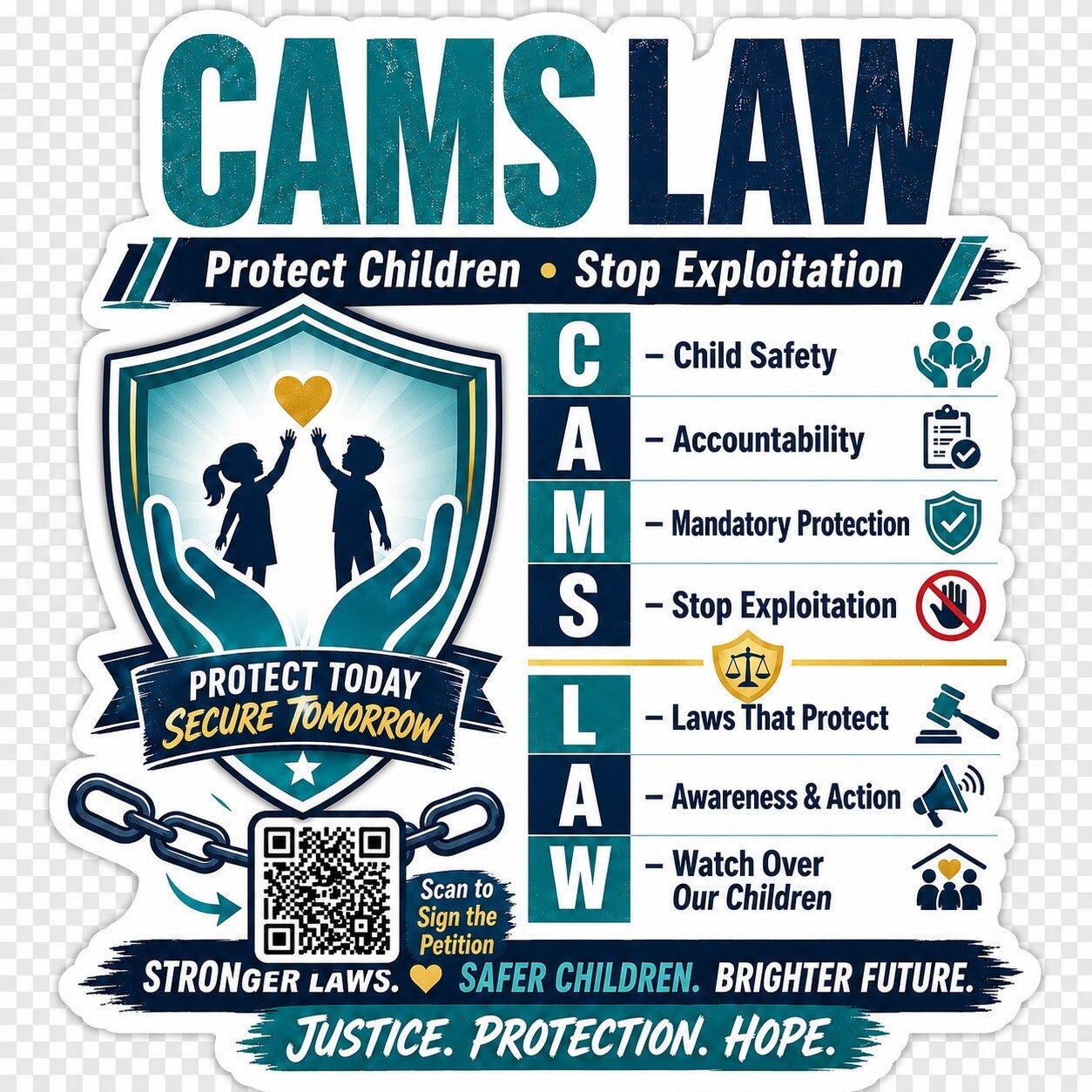 Cams Law Car Sticker – Stronger Laws, Safer Children