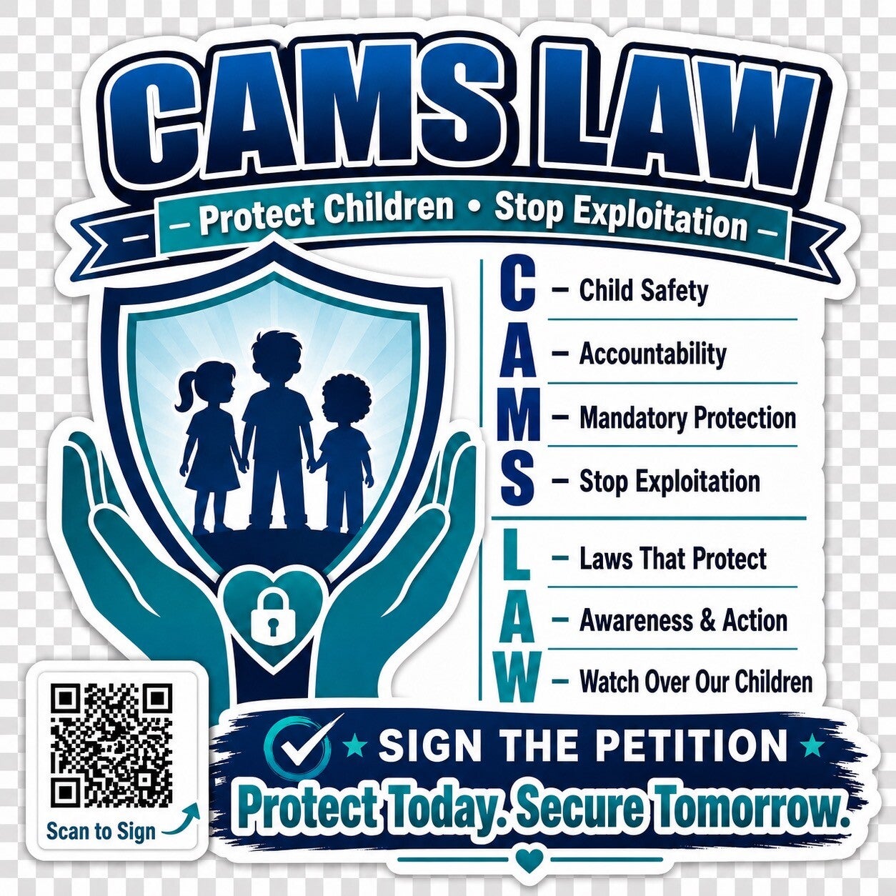 Cams Law Car Sticker – Protect Children, Stop Exploitation