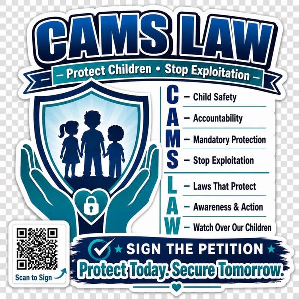 Cams Law Car Sticker – Protect Children, Stop Exploitation
