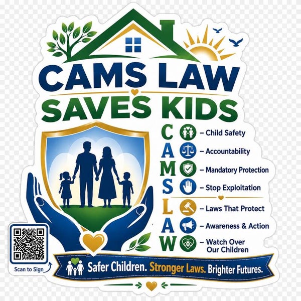 Cams Law Saves Kids Car Sticker