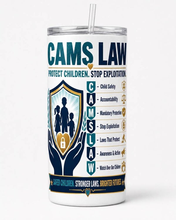 Cams Law 20 oz Tumbler – Protect Children, Stop Exploitation
