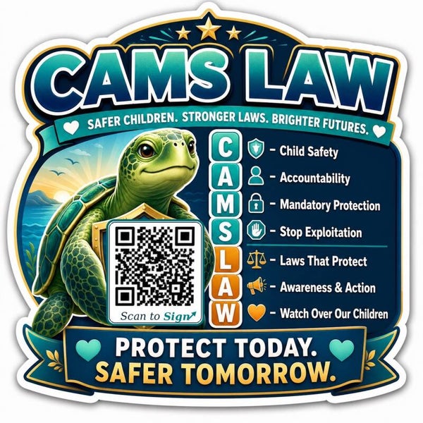 Cams Law Turtle Car Sticker – Protect Today, Safer Tomorrow