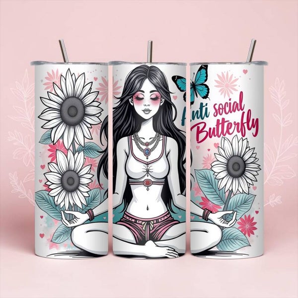 Anti Social Butterfly 20 oz Tumbler