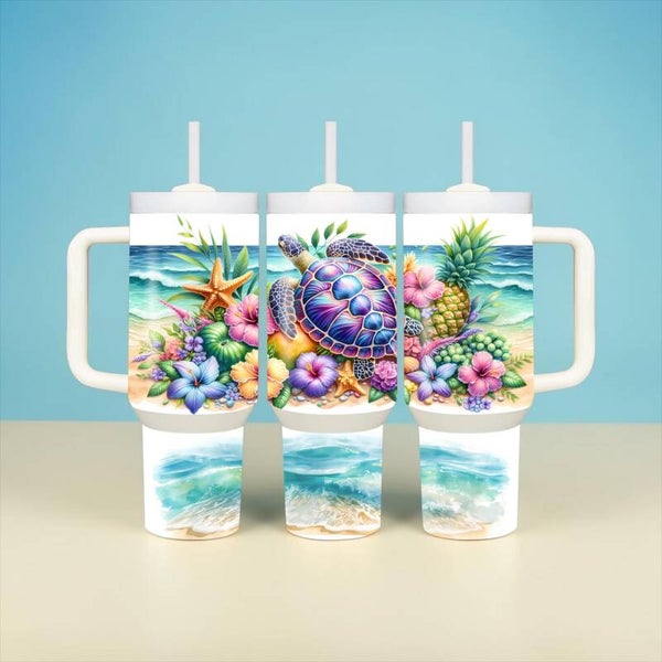 Tropical Sea Turtle 40 oz Tumbler