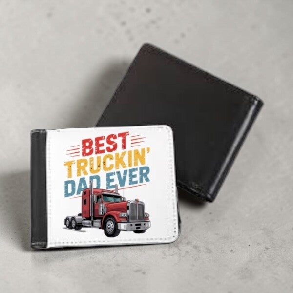 Best Truckin’ Dad Ever Wallet – Semi Truck Gift for Father