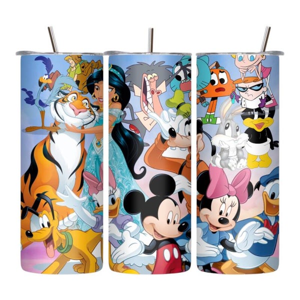 Cartoon Character Collage 20 oz Tumbler